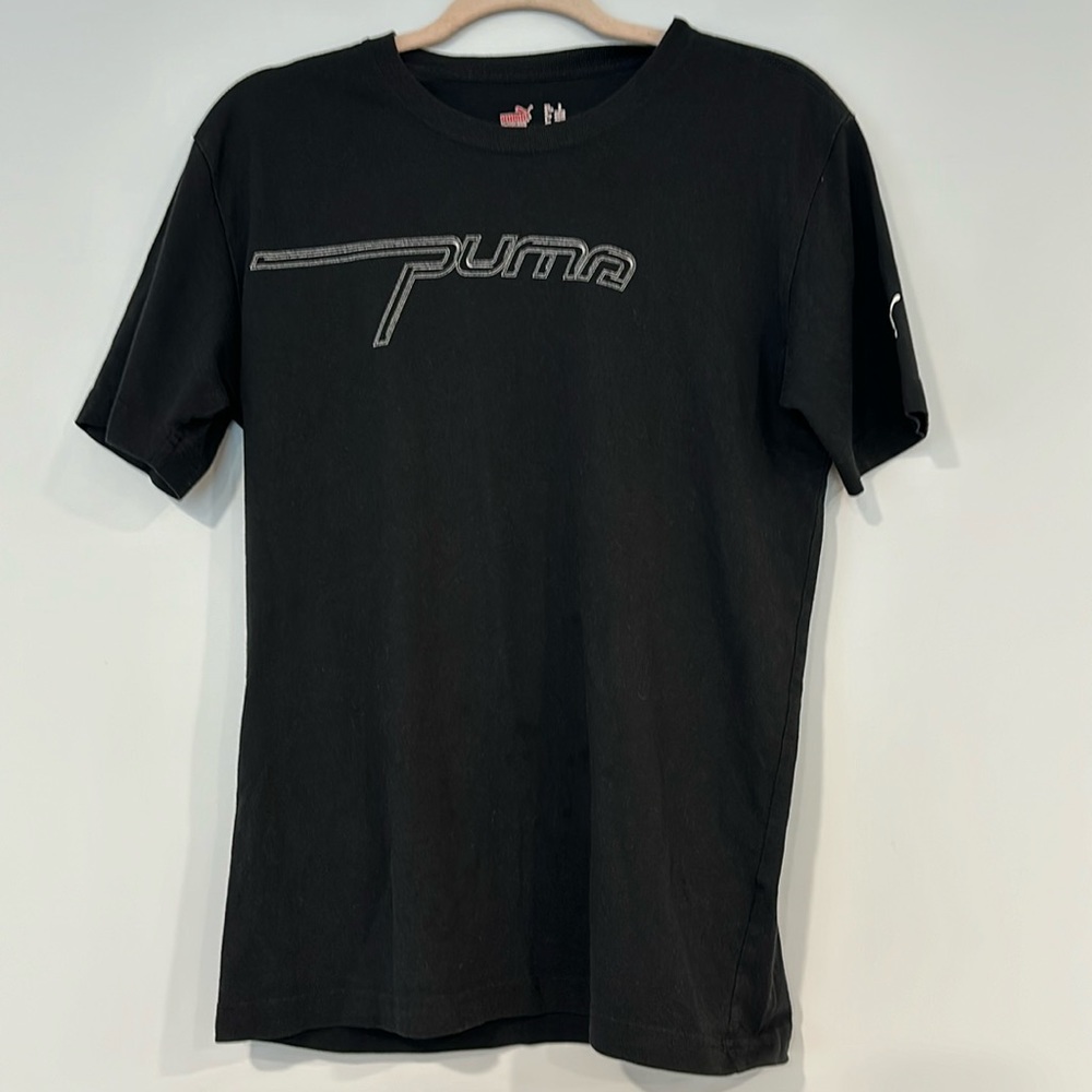Puma black t shirt with white logo size Small